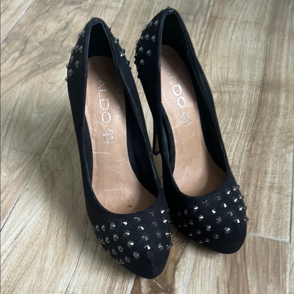 Aldo Black Studded High Heels